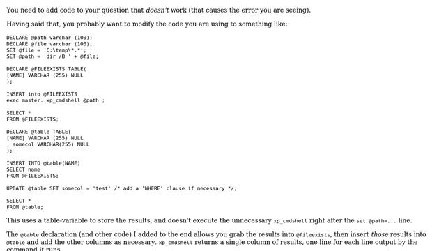 Adding DATETIME() and Status column with xp_FileExist result (2 Solutions!!) смотреть онлайн