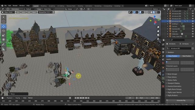 BLENDER 2.91 Импорт FBX анимации в сцену и настройка смотреть онлайн