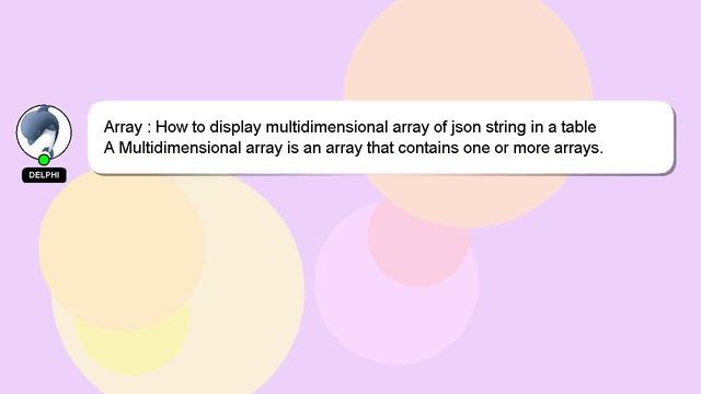 Array : How to display multidimensional array of json string in a table смотреть онлайн