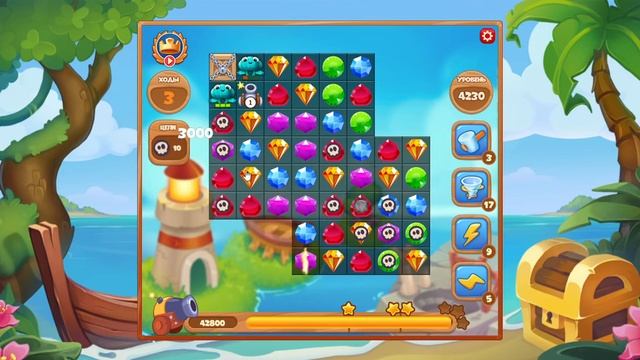 Как пройти уровень 4230 игры Сокровища Пиратов смотреть онлайн