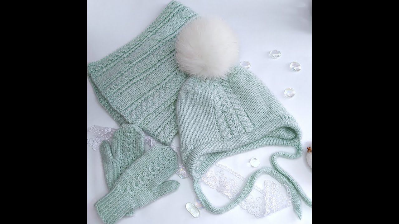 Шапка с цельновязаными ушками. Мастер-класс