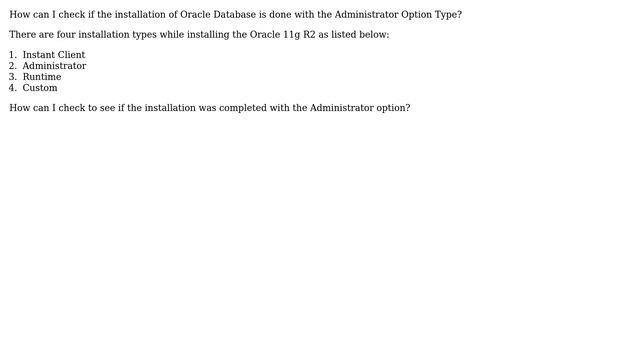 Databases: Check the Oracle 11g R2 installation type смотреть онлайн