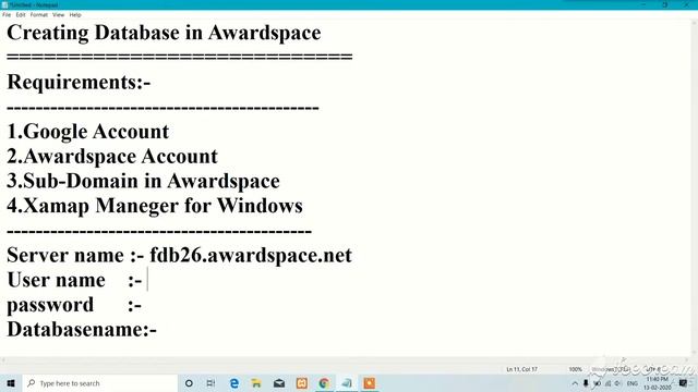 Creation of DataBase using PHP and HTML in Award space || Part -1 || IOT смотреть онлайн