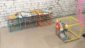 ЛАЙФХАК ,как из обычного пуфа сделать пуф 5в1,табурет 5 в 1, куб трансформер, мту