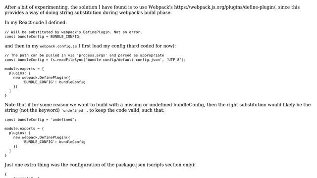 React, webpack and creating a bundle using a per build json? (2 Solutions!!) смотреть онлайн
