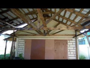 Навес для машины, из дерева.