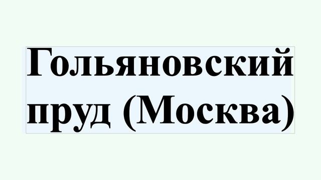 Гольяновский пруд (Москва) смотреть онлайн