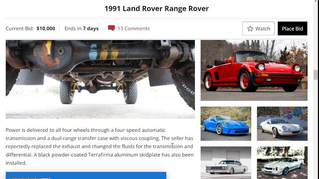 No Reserve: 1991 Land Rover Range Rover Classic Auction Review on Bring a Trailer смотреть онлайн