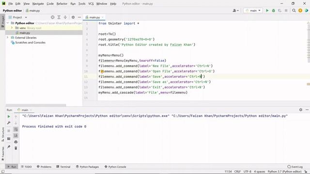 Python Code Editor | GUI Project For Beginners | Part 1 of 2 смотреть онлайн