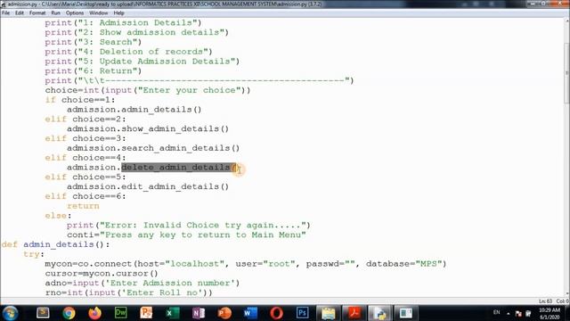 Python Project | CBSE | Class 12 | Python Mysql Connectivity |Computer Science Informatics Practice смотреть онлайн