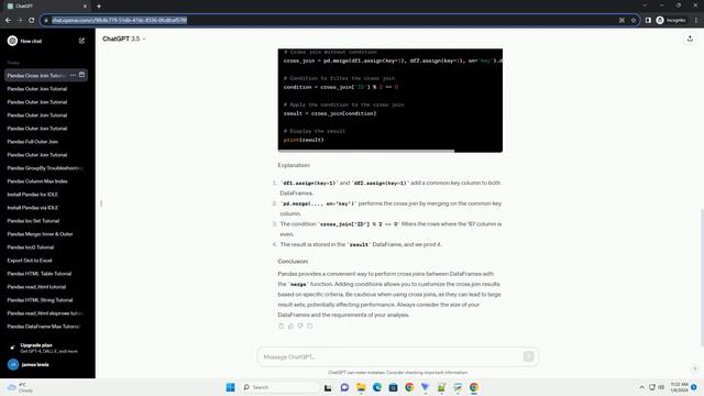pandas cross join with condition смотреть онлайн