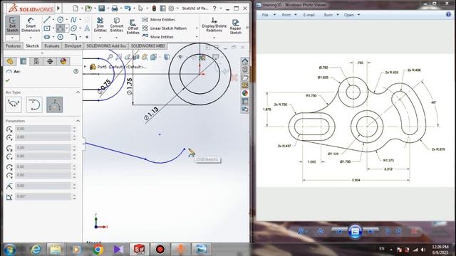 solidworks Tutrial: drawing a sketch sample(8) смотреть онлайн