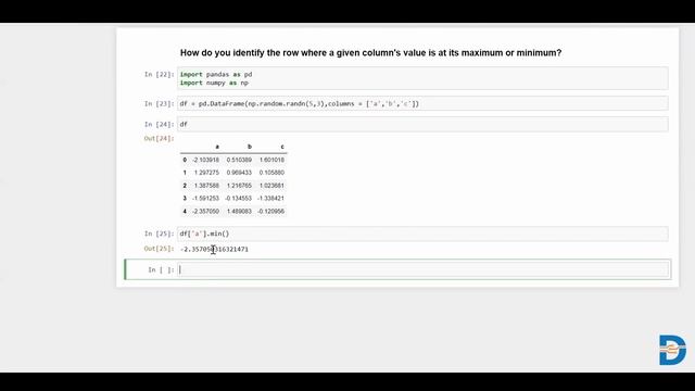 Find the Min and Max Value for a DataFrame | Pandas Interview Question смотреть онлайн