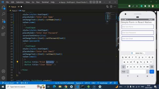 React Native tutorial in Hindi #13 Basic Form in React-Native | form with state смотреть онлайн