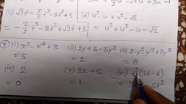 Bharti Bhavan, Math, Class 9, , Ex - 2A, Q.no - 6 - 7 - 8 - 9 , बहुपद смотреть онлайн