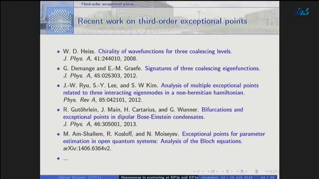 Günther Wunner -) Resonances in scattering at third-order exceptional points смотреть онлайн