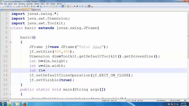 How Display JFrame Form In Centre of the Screen Without NetBeans In Tamil смотреть онлайн
