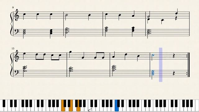We wish you a merry christmas - Easy piano score with music sheet tutorial - Villancico смотреть онлайн