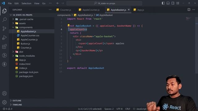 State Vs Props in React | When to use what? | The Complete React Course | Ep.14 смотреть онлайн