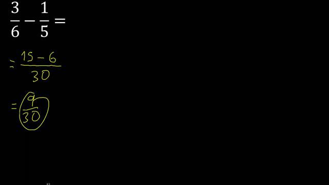 3/6-1/5 . subtraction of fractions , substrac 3/6 minus 1/5 смотреть онлайн