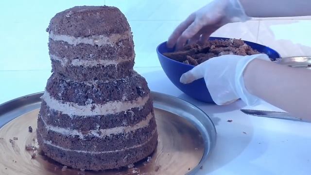 ТОРТЫ 3д торт Мишка Тедди Как собрать и украсить кремовый торт / 3D cake Bear /// Olya Tortik смотреть онлайн