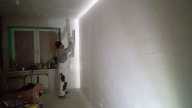 Механизированная шпаклёвка стен мокрое по мокрому Даногипс Джет 9 смотреть онлайн