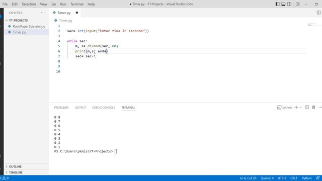 Count Down Timer in Python | Python Project (Hindi) смотреть онлайн