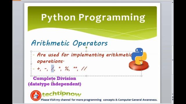 Operators in python, Arithmatic operator in python part-5 смотреть онлайн