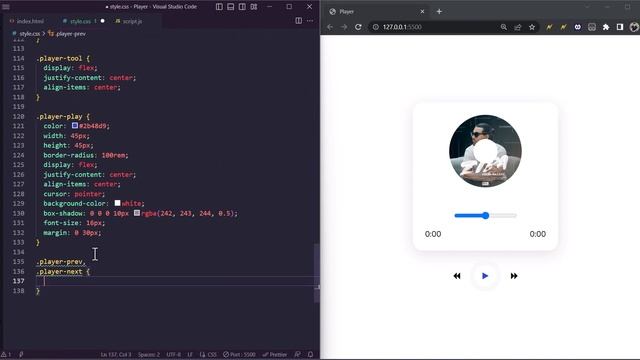 Create a Music Player with HTML, CSS, and JavaScript | Step-by-Step Tutorial смотреть онлайн