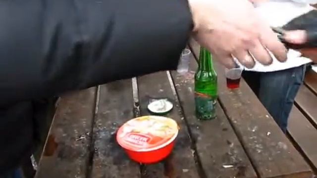 Приготовление доширак зимой, в походных условиях