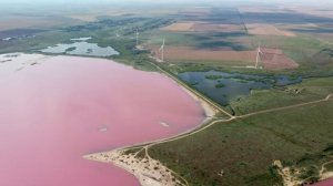 Розовое Лемурийское озеро на Херсонщине - смотрим с высоты