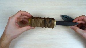 Изготовление наборной рукоятки ножа из кожи / making a knife handle from leather