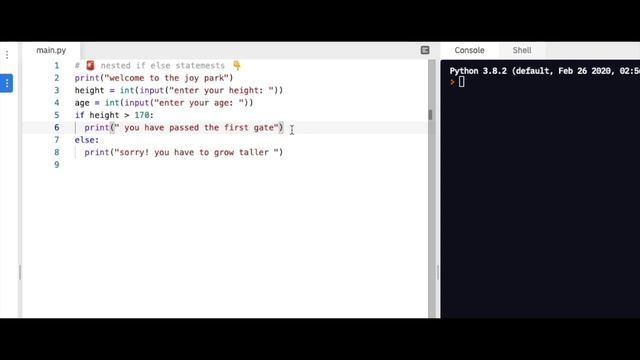 nested if else statements python, if elif else joy park problem смотреть онлайн