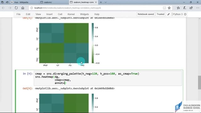 สร้างกราฟด้วย seaborn: การสร้าง correlation matrix ด้วย heatmap смотреть онлайн