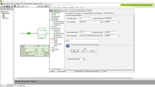 Part 3: Coco Simulation |2-Methyl-1-butene +Methanol=TAME |Using Gibbs Reactor & Distillation Colum смотреть онлайн