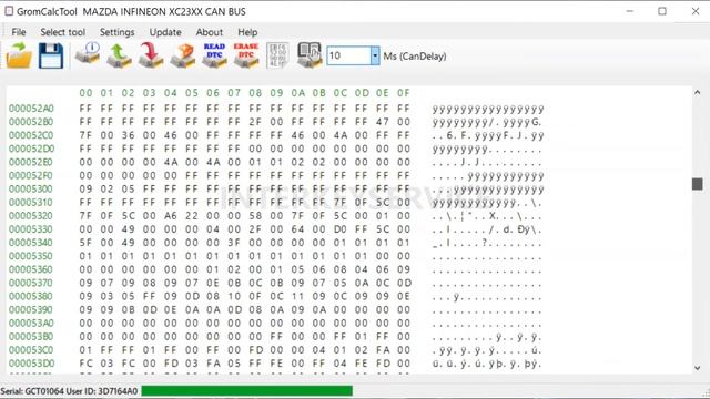 MAZDA airbag (Infineon XC23** ) crash clear by can-bus using GromCalcTool software смотреть онлайн
