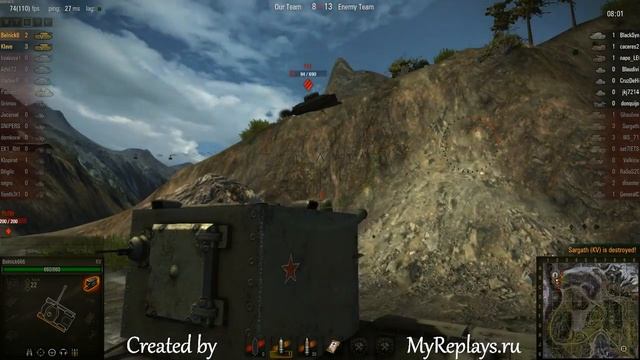 WOT: Mauntain Pass - KV - 6 frags смотреть онлайн