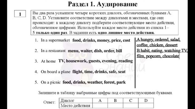 РАЗДЕЛ "АУДИРОВАНИЕ" В ОГЭ | ЗАДАНИЕ 1 смотреть онлайн