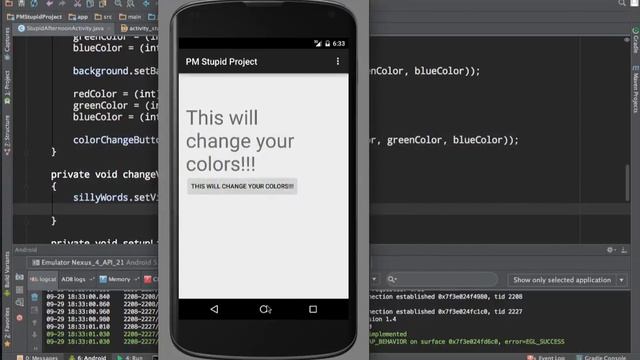 Changing Widget visibility in Android Studio смотреть онлайн