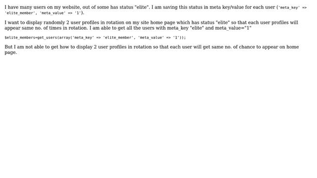 Wordpress: get random users each time based on the meta key смотреть онлайн
