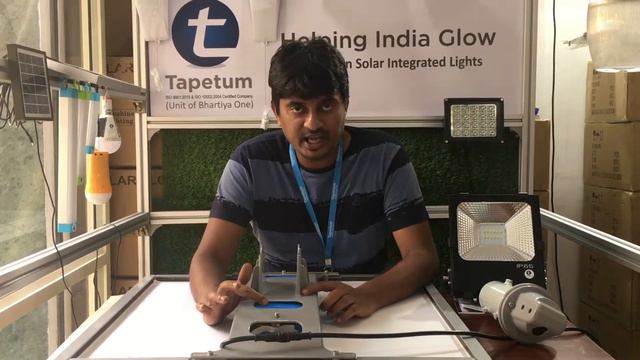 Product Demo of Solar Integrated Flood Light 50 Watt TTSFL50W 8000 Lumens Inbuilt Battery-Kannada смотреть онлайн