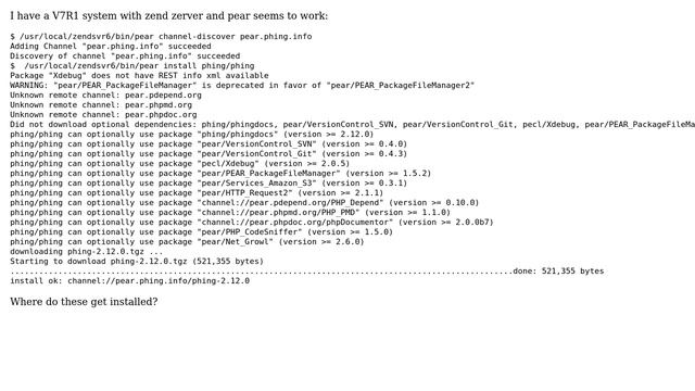 Where do pear packages get installed on the IBM i? смотреть онлайн