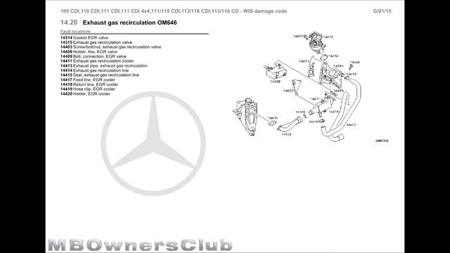 Vito/Viano (W639) | Exhaust gas recirculation, Bypass flap, EGR, Feed line, смотреть онлайн