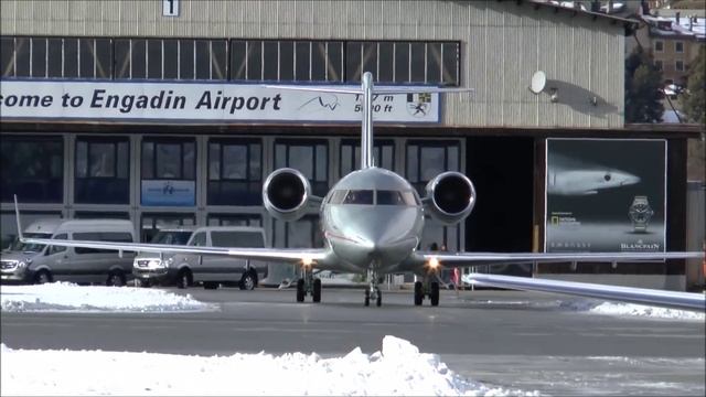 Windy day at Samedan Airport - Action planespotting in the Swiss Alps! смотреть онлайн