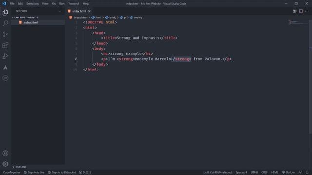 strong and emphasis | HTML CSS COURSE смотреть онлайн