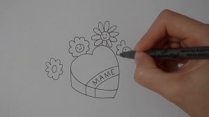 Простой РИСУНОК ДЛЯ МАМЫ НА ДЕНЬ МАТЕРИ/967/Simple DRAWING for MOM on MOTHER's DAY