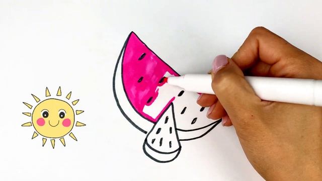 Bolalar uchun Tarvuz rasm chizish/Drawing Watermelon for children/Рисование Арбуз для детей смотреть онлайн