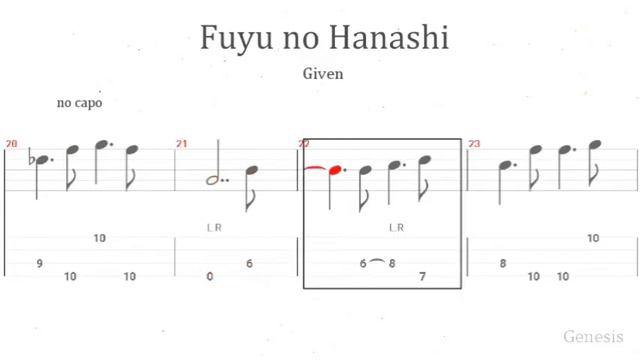 Given - Fuyu no Hanashi ukulele melody tabs смотреть онлайн