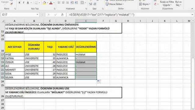 Microsoft Excel 2016-Eğer-ve-yada formülleri #14 смотреть онлайн