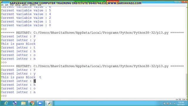Online Python Programming :Pass Statement:Day-17 #SARVAVASI #ONLINE смотреть онлайн